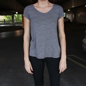 Soft Dark Gray T-Shirt Swoop Neck